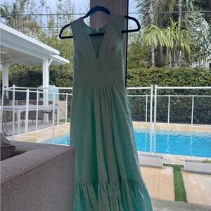 Chic Sleeveless Mint Maxi Dress
